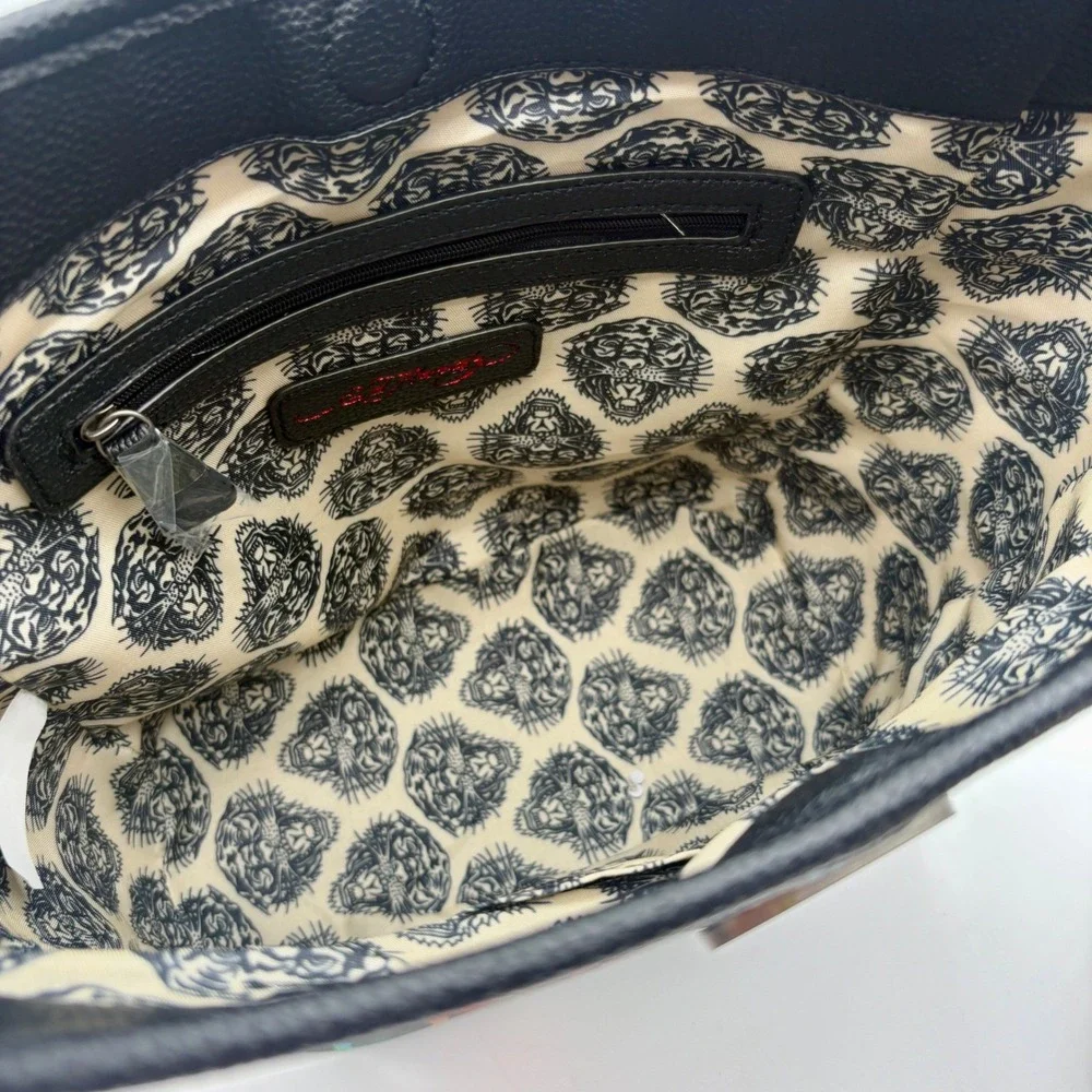 Ed Hardy Hobo Bag Rose Skull Tattoo‎ Checkered Print Shoulder Bag Purse Y2K